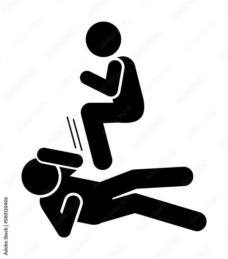 Poster flying kick dead icon. simple pictogram of fighting icons for ui and ux, website or mobile applicati