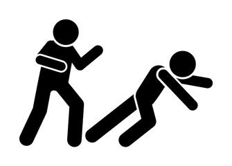 Fall men kick icon. Simple pictogram of fighting icons for ui and ux, website or mobile application on white background