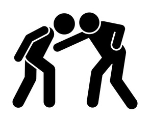 Men hit punch icon. Simple pictogram of fighting icons for ui and ux, website or mobile application on white background
