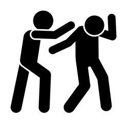 Fototapeta na wymiar Men hit punch icon. Simple pictogram of fighting icons for ui and ux, website or mobile application on white background