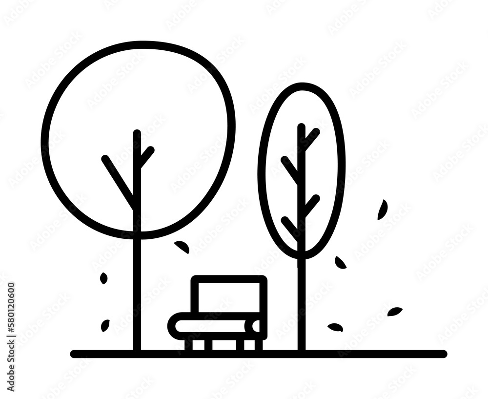 Poster park icon. simple line, outline of autumn icons for ui and ux, website or mobile application on whit