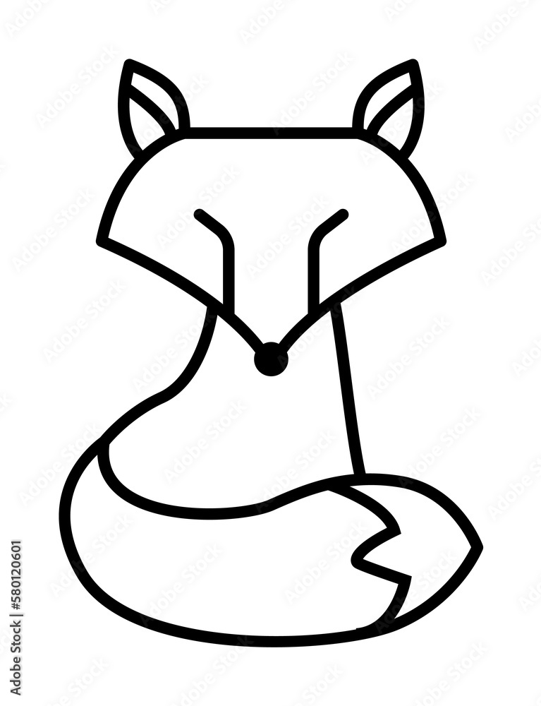 Poster fox icon. simple line, outline of autumn icons for ui and ux, website or mobile application on white