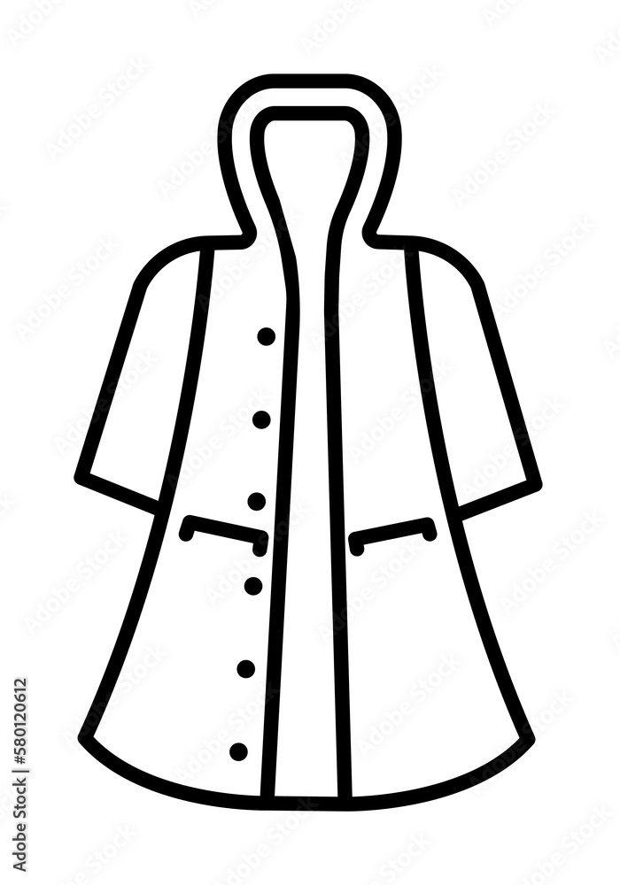 Poster raincoat icon. simple line, outline of autumn icons for ui and ux, website or mobile application on 