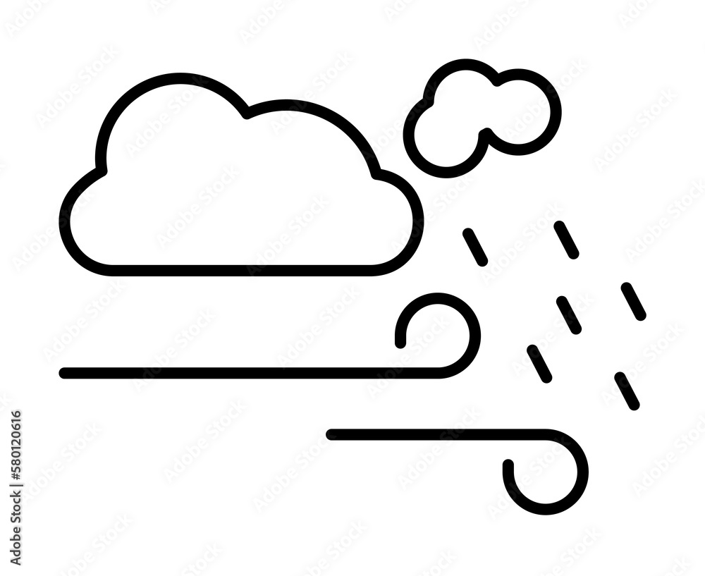 Poster rain icon. simple line, outline of autumn icons for ui and ux, website or mobile application on whit