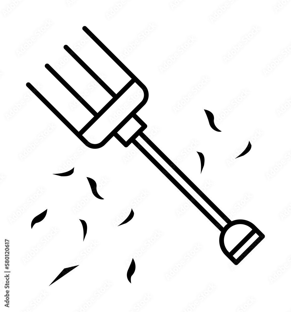Poster pitchfork icon. simple line, outline of autumn icons for ui and ux, website or mobile application on