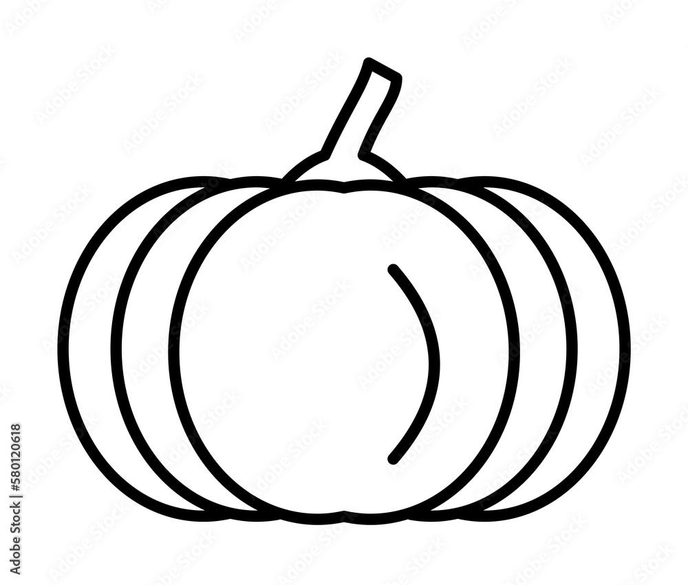 Poster pumpkin icon. simple line, outline of autumn icons for ui and ux, website or mobile application on w