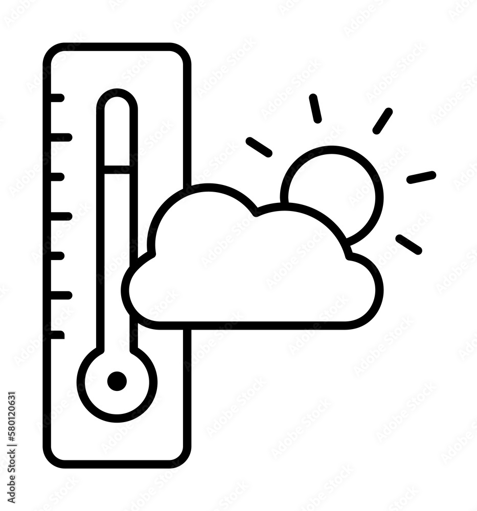 Poster thermometer icon. simple line, outline of autumn icons for ui and ux, website or mobile application 