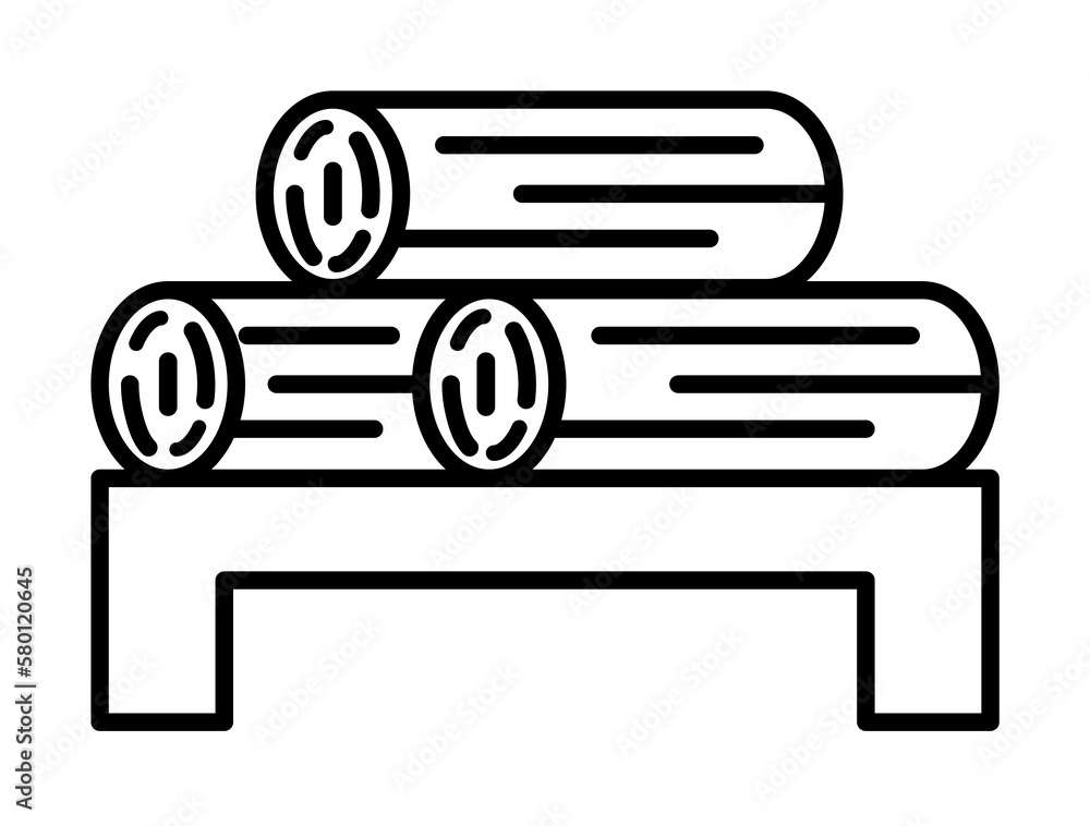Poster wood icon. simple line, outline of autumn icons for ui and ux, website or mobile application on whit