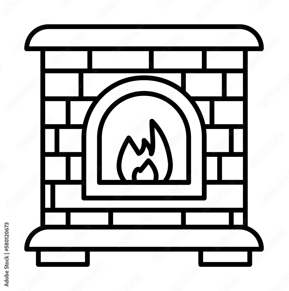 Poster stove icon. simple line, outline of autumn icons for ui and ux, website or mobile application on whi