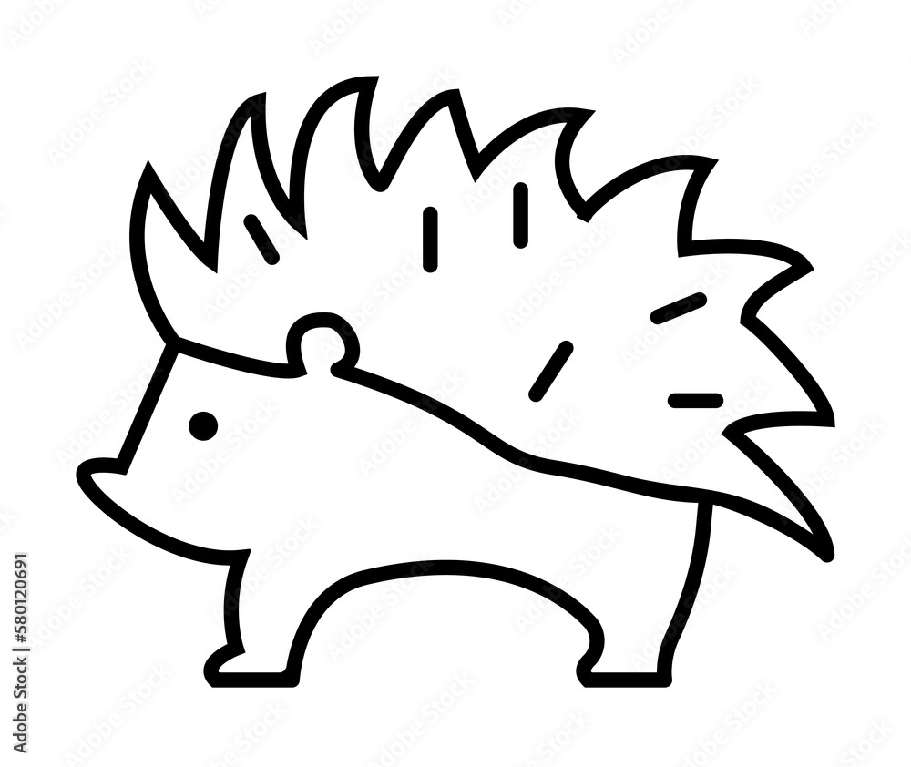 Poster hedgehog icon. simple line, outline of autumn icons for ui and ux, website or mobile application on 