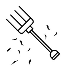 Pitchfork icon. Simple line, outline of autumn icons for ui and ux, website or mobile application on white background