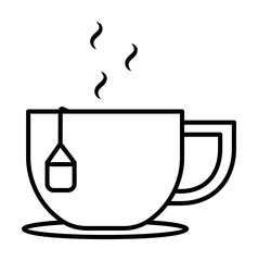 Tea cup icon. Simple line, outline of autumn icons for ui and ux, website or mobile application on white background