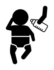 Baby, drink milk icon. Element of baby pictogram icon on white background