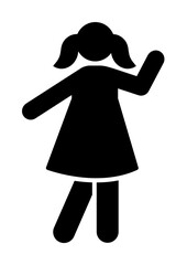 Girl school student pictogram icon on white background