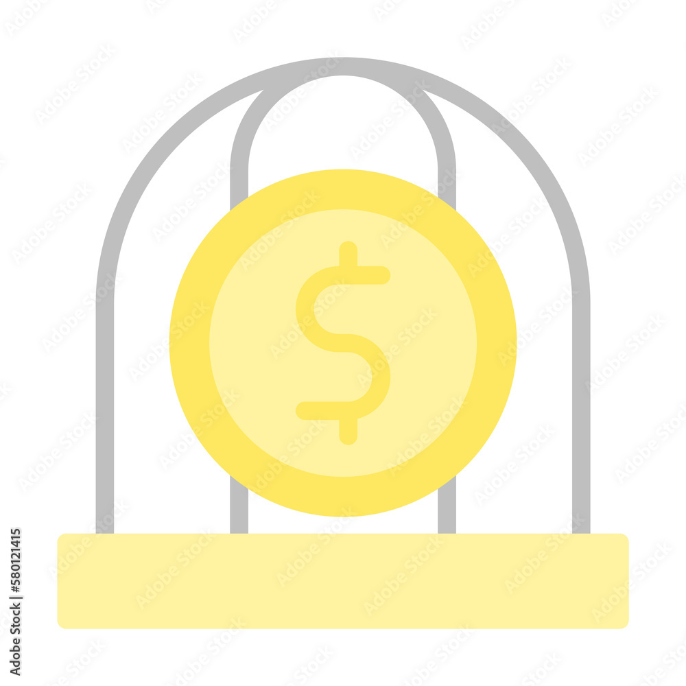 Poster coin dollar cell icon. simple color elements of bankruptcy icons for ui and ux, website or mobile ap