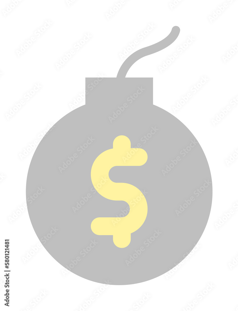 Poster bomb dollar icon. simple color elements of bankruptcy icons for ui and ux, website or mobile applica