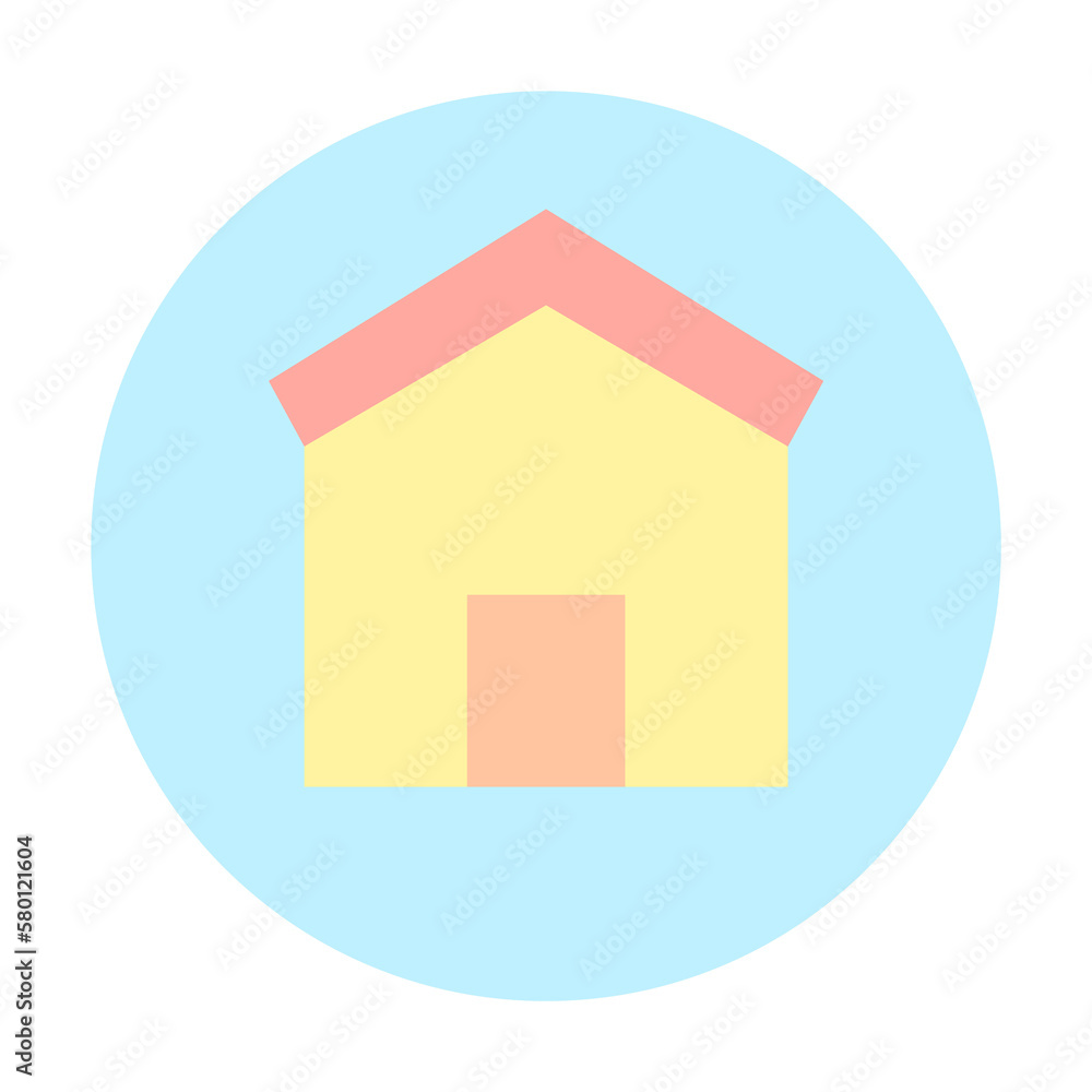 Poster bubble house icon. simple color elements of bankruptcy icons for ui and ux, website or mobile applic