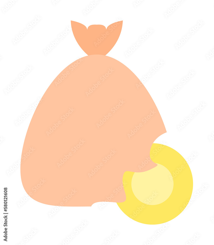 Poster bag coin icon. simple color elements of bankruptcy icons for ui and ux, website or mobile applicatio