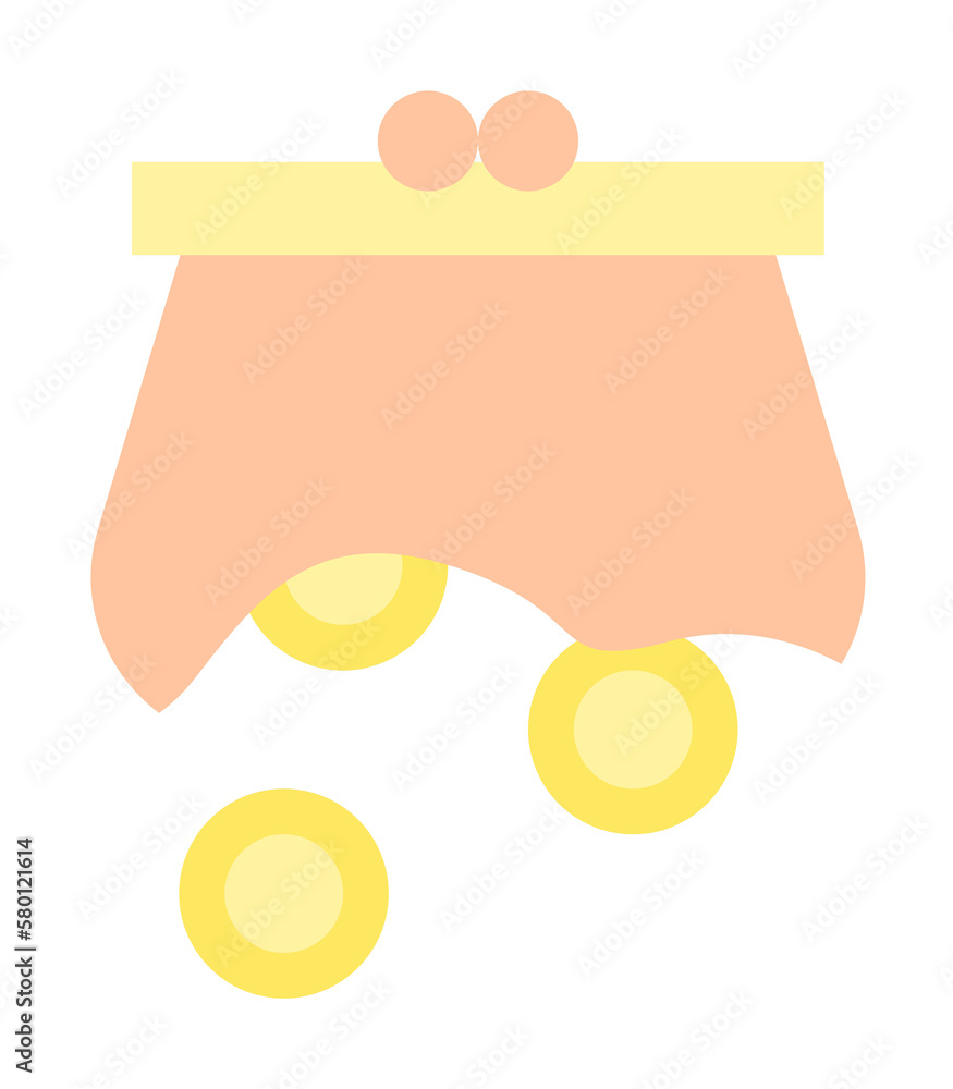 Poster purse coin icon. simple color elements of bankruptcy icons for ui and ux, website or mobile applicat