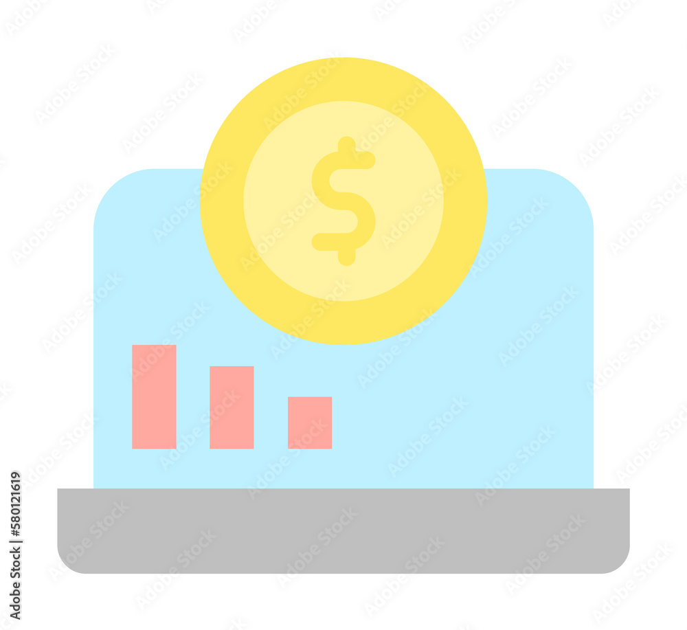 Poster notebook coin dollar icon. simple color elements of bankruptcy icons for ui and ux, website or mobil