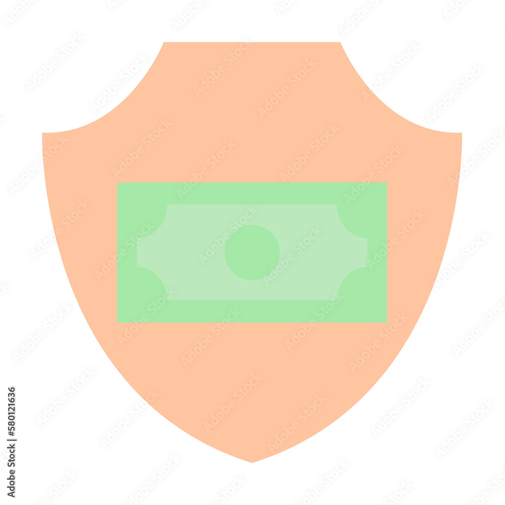 Poster money shield icon. simple color elements of bankruptcy icons for ui and ux, website or mobile applic