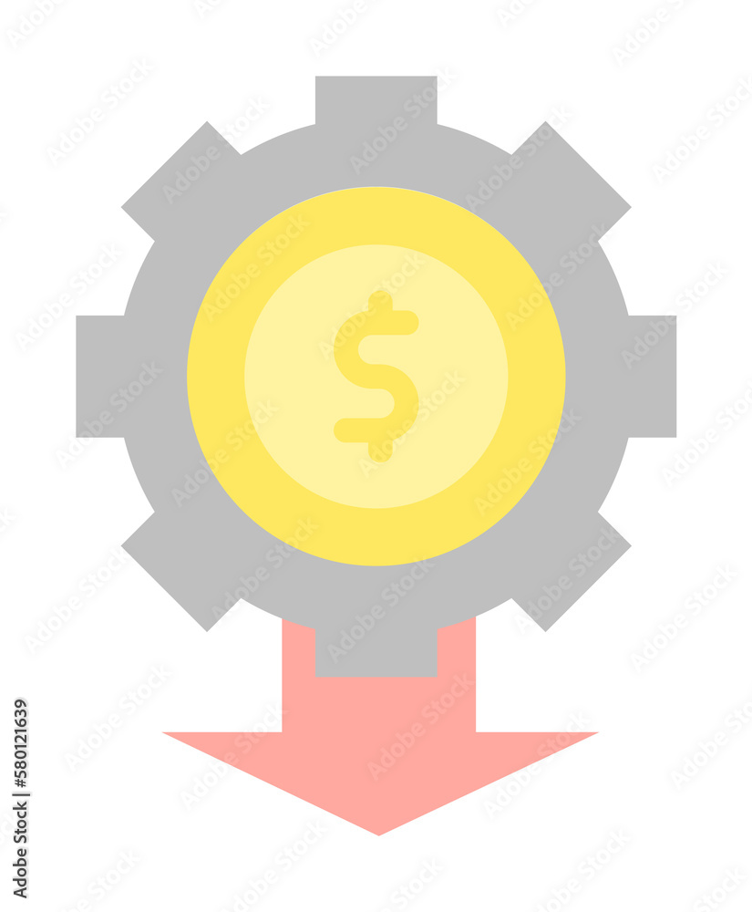 Poster gear arrow dollar icon. simple color elements of bankruptcy icons for ui and ux, website or mobile a