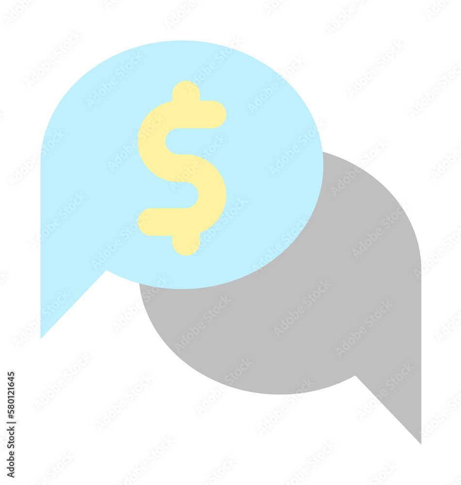 Aufkleber chat dollar icon. simple color elements of bankruptcy icons for ui and ux, website or mobile applica