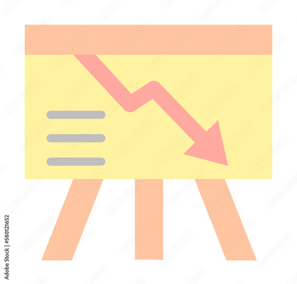 Poster chat arrow down icon. simple color elements of bankruptcy icons for ui and ux, website or mobile app