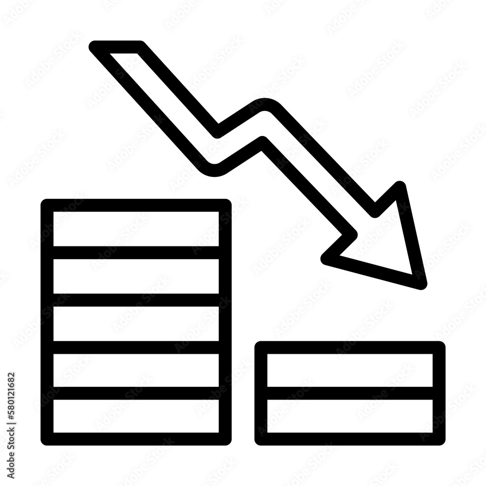 Poster coin arrow icon. simple line, outline elements of bankruptcy icons for ui and ux, website or mobile 