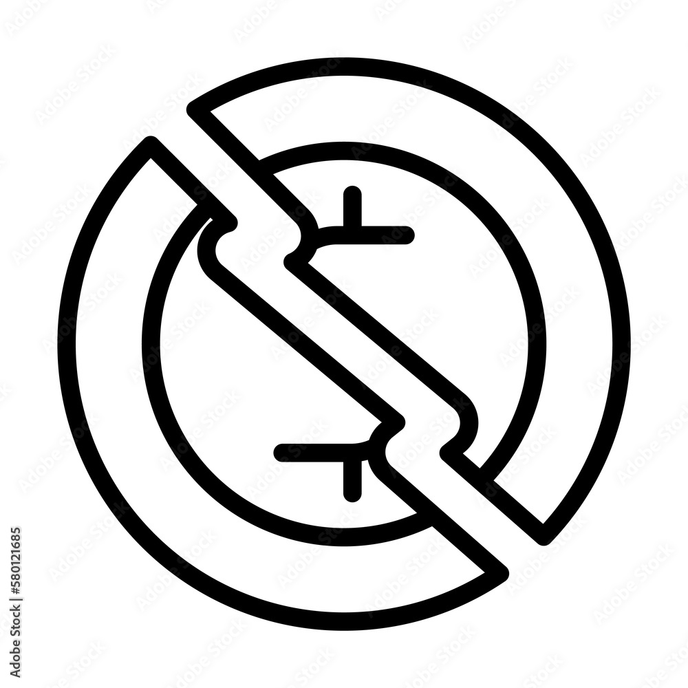 Poster coin dollar icon. simple line, outline elements of bankruptcy icons for ui and ux, website or mobile