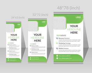 modern green color white background creative Corporate roll up, X banner, road side, stand banner, pull up banner design template layout for your business or company.. display, x-banner, flag-banner,