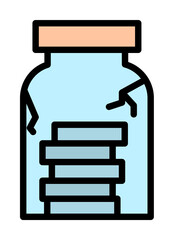 bank coin icon. Simple color with outline elements of bankruptcy icons for ui and ux, website or mobile application on white background