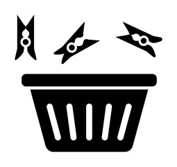 Laundry, clother tub, clothespin icon. Simple bathroom icons for ui and ux, website or mobile application on white background
