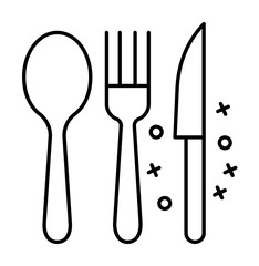 Cutlery knife spoon fork icon. Element of barbecue party icon on white background