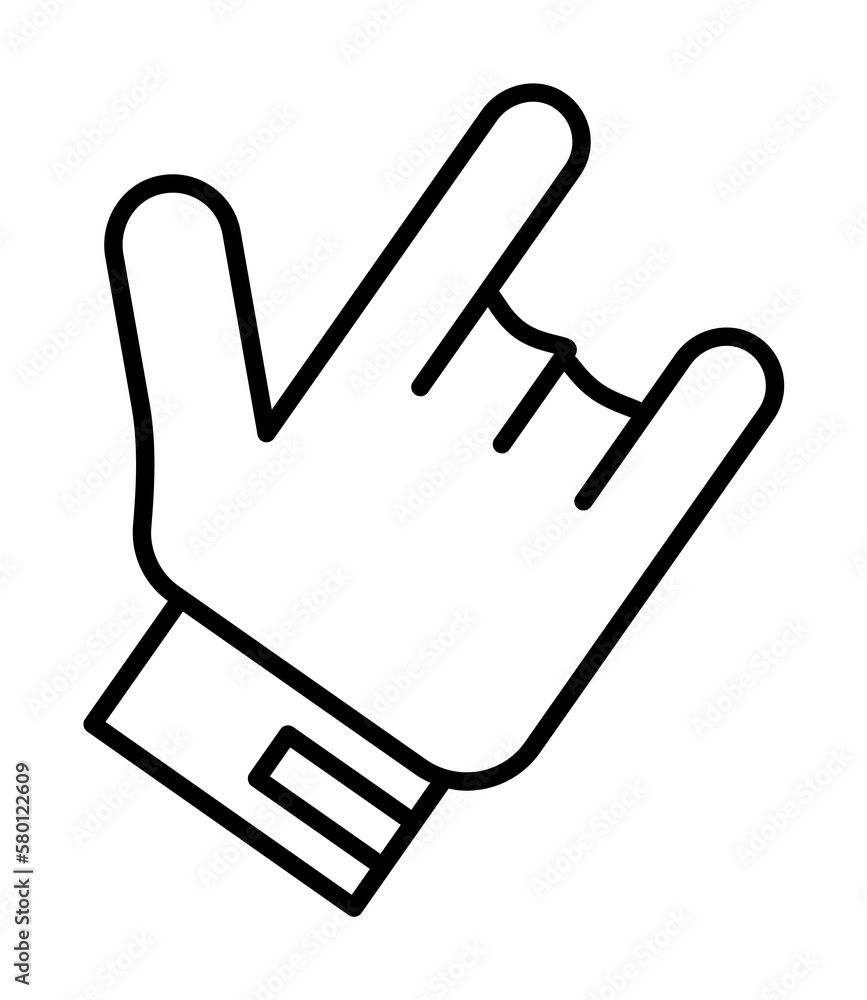 Poster thumb glove bowling icon. simple line, outline elements of prize icons for ui and ux, website or mob