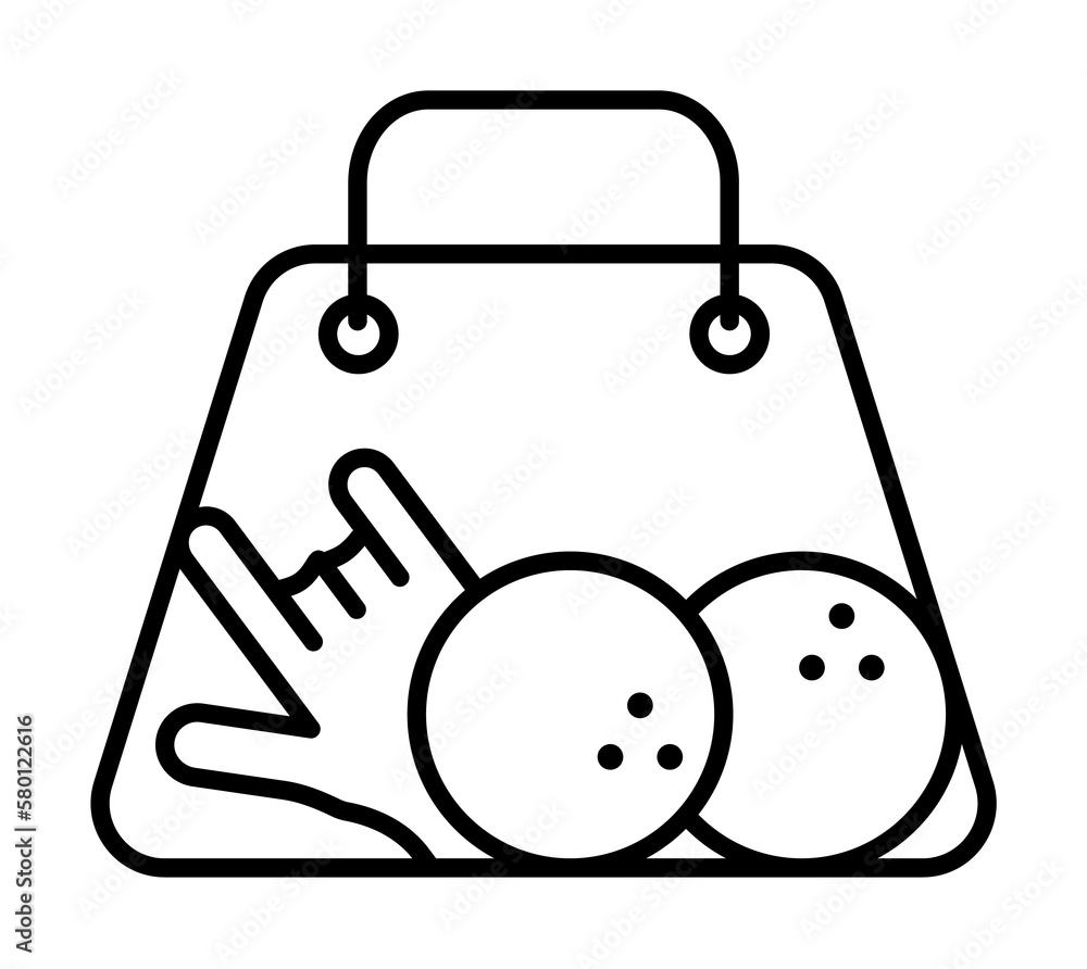 Poster bowling bag ball glove icon. simple line, outline elements of prize icons for ui and ux, website or 