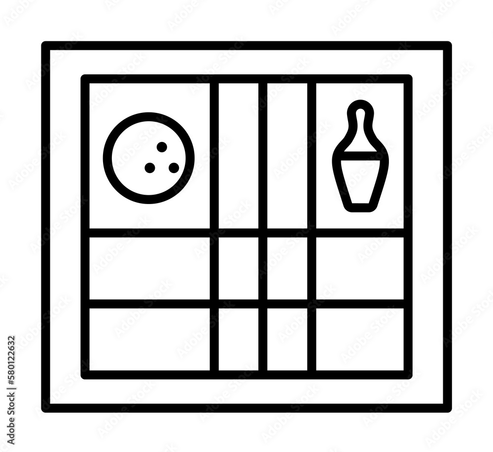 Poster schedule bowling icon. simple line, outline elements of prize icons for ui and ux, website or mobile