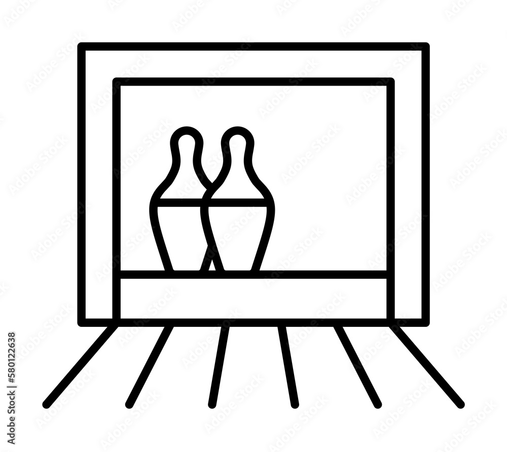 Poster bowling alley icon. simple line, outline elements of prize icons for ui and ux, website or mobile ap