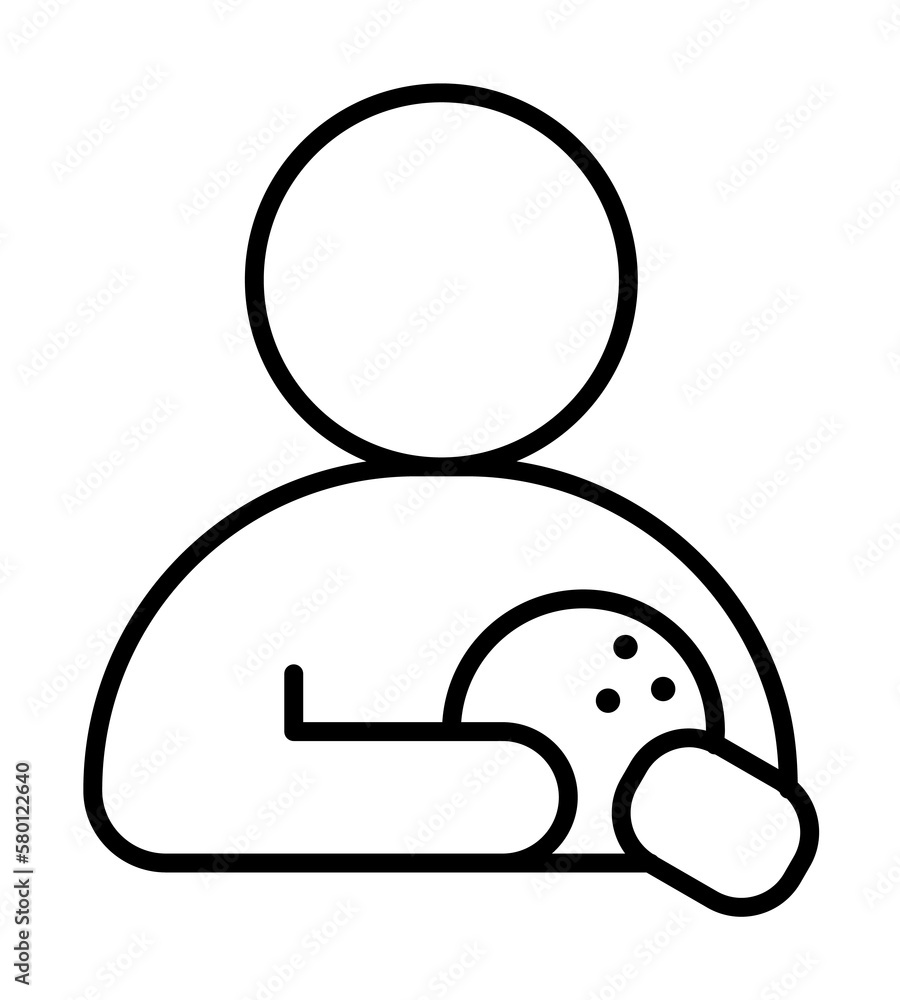 Poster player bowling icon. simple line, outline elements of prize icons for ui and ux, website or mobile a