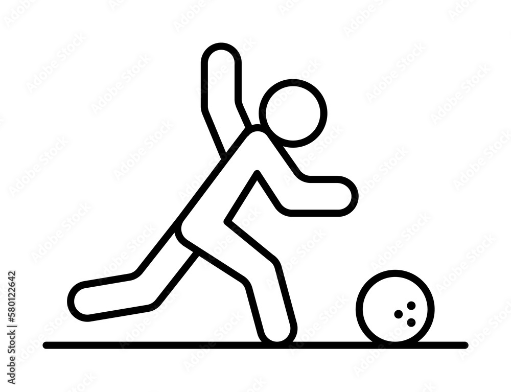 Aufkleber bowling throw ball icon. simple line, outline elements of prize icons for ui and ux, website or mobi