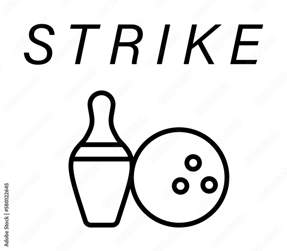 Poster strike pins ball icon. simple line, outline elements of prize icons for ui and ux, website or mobile