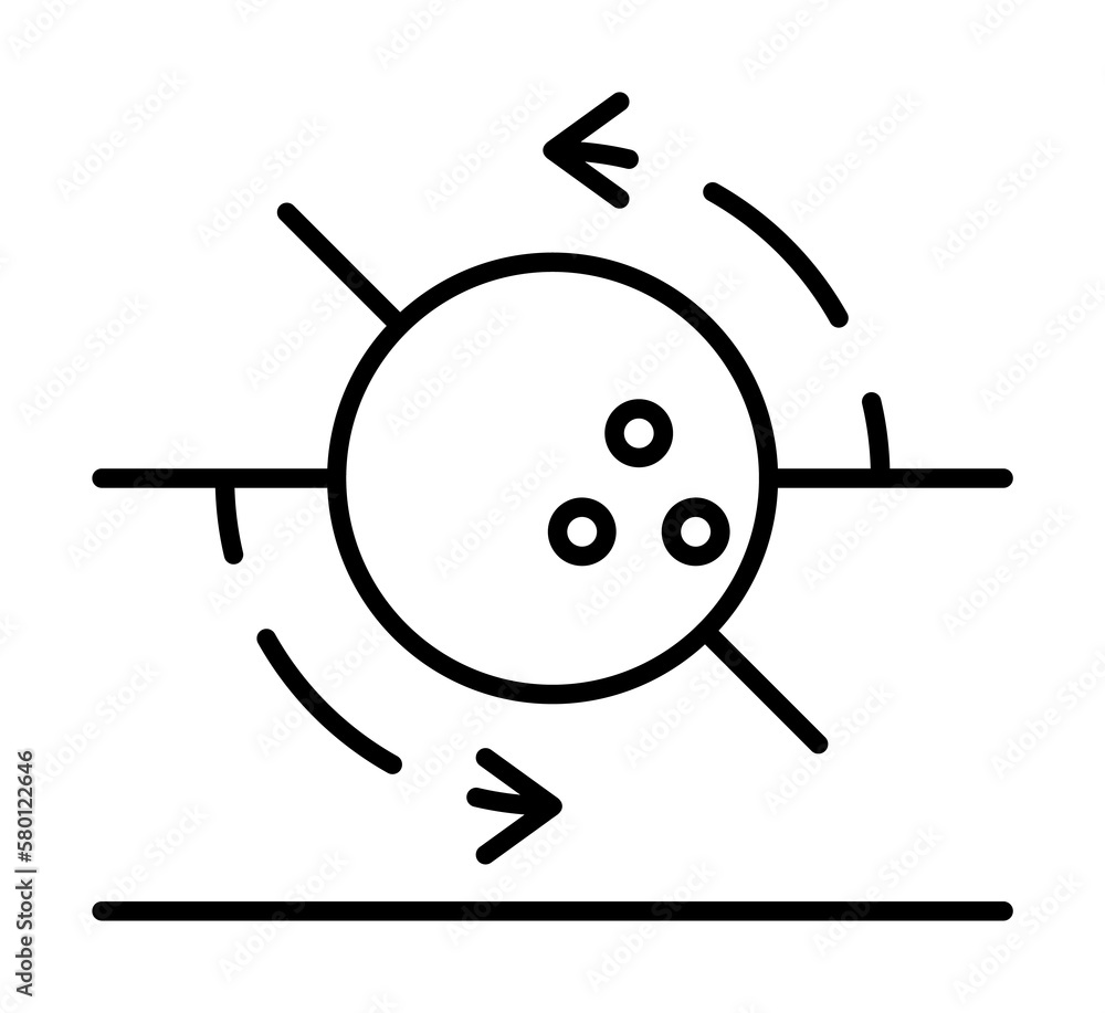 Poster rotation bowling ball icon. simple line, outline elements of prize icons for ui and ux, website or m