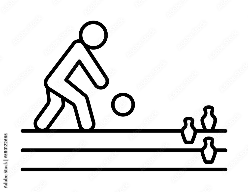 Aufkleber bowling throw ball icon. simple line, outline elements of prize icons for ui and ux, website or mobi