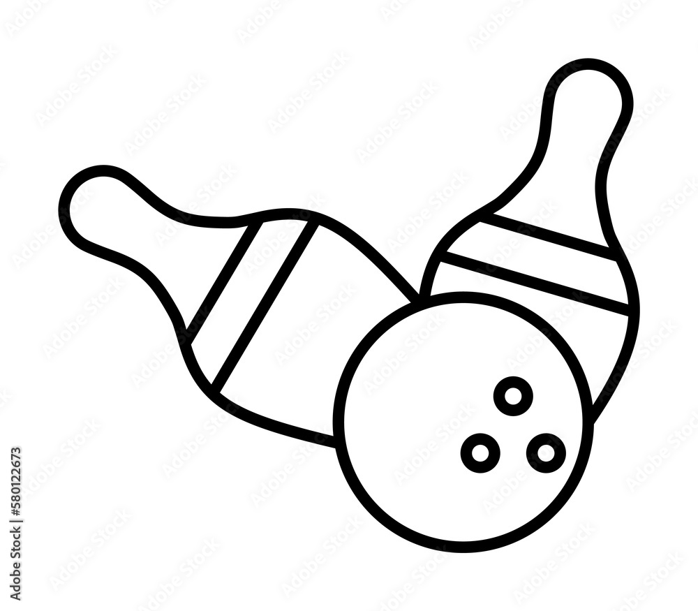 Poster bowling balls bowling pins icon. simple line, outline elements of prize icons for ui and ux, website