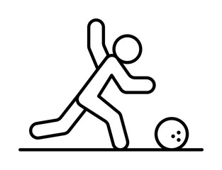 Bowling throw ball icon. Simple line, outline elements of prize icons for ui and ux, website or mobile application on white background