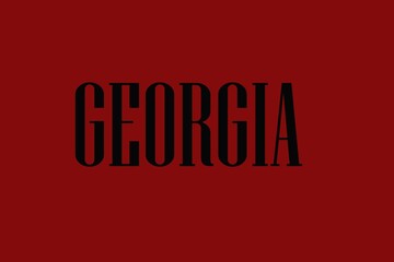 The word Georgia on a multi-colored background.