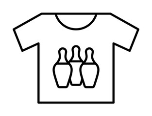 Bowling t-shirt bowling pins icon. Simple line, outline elements of prize icons for ui and ux, website or mobile application on white background