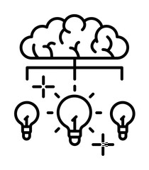 Idea bulbs brain icon. Element of brain concept on white background