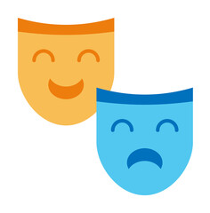 theatre color icon from Brazilian carnival set on white background