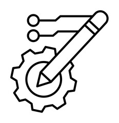 Obraz premium Gear chip pen icon. Element of business icon on white background